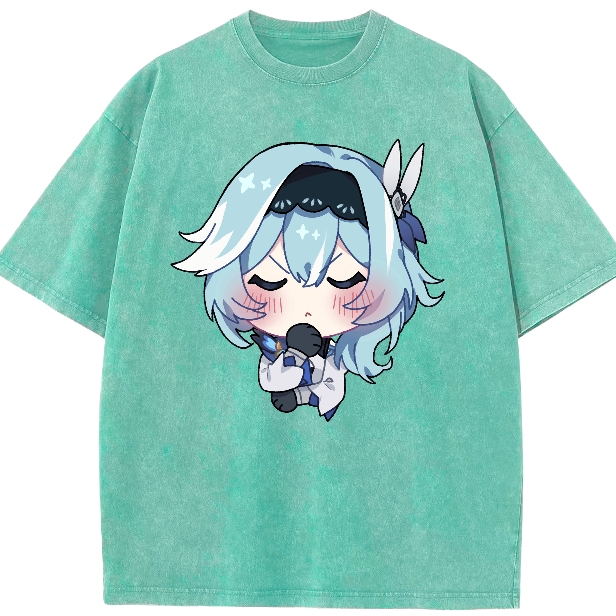 げんし神 优菈 ゆうら genshin Yūra 綿100% ヴィンテージ風 半袖Tシャツ（フロントプリント）